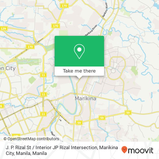 J. P. Rizal St / Interior JP Rizal Intersection, Marikina City, Manila map