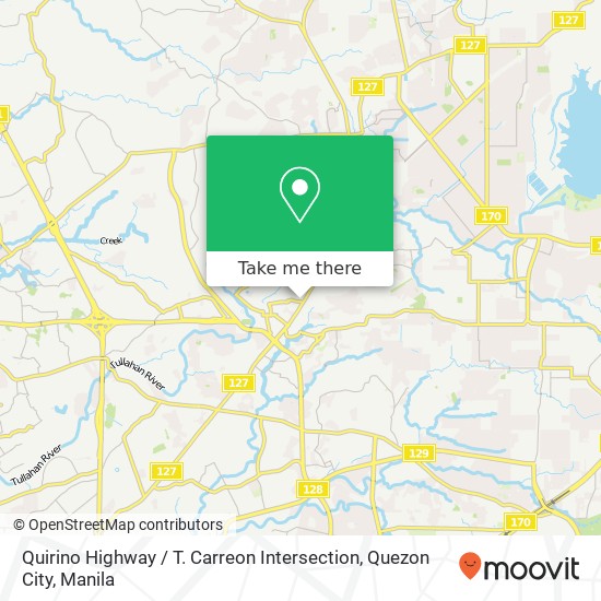 Quirino Highway / T. Carreon Intersection, Quezon City map