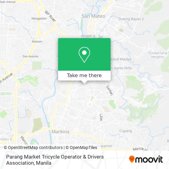Parang Market Tricycle Operator & Drivers Association map