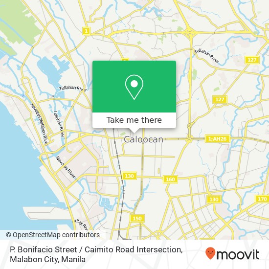 P. Bonifacio Street / Caimito Road Intersection, Malabon City map