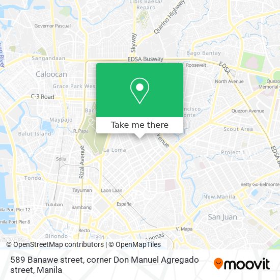 589 Banawe street, corner Don Manuel Agregado street map