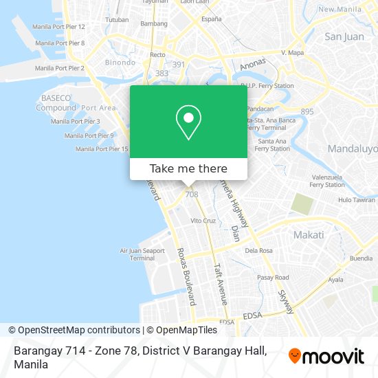 Barangay 714 - Zone 78, District V Barangay Hall map