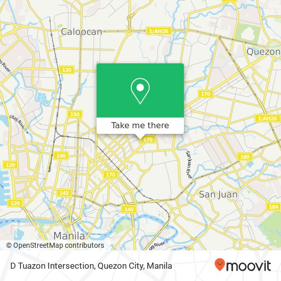 D Tuazon Intersection, Quezon City map