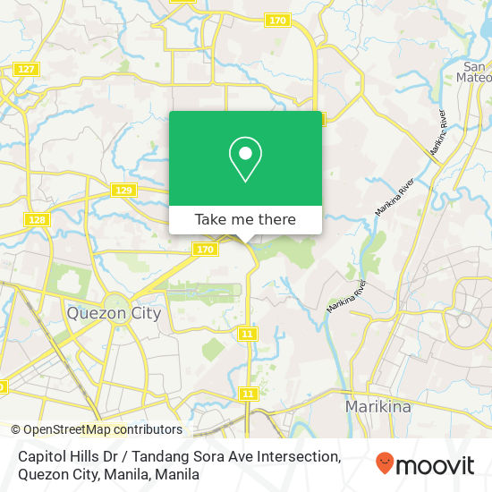 Capitol Hills Dr / Tandang Sora Ave Intersection, Quezon City, Manila map