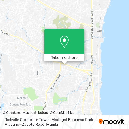 Richville Corporate Tower, Madrigal Business Park Alabang–Zapote Road map