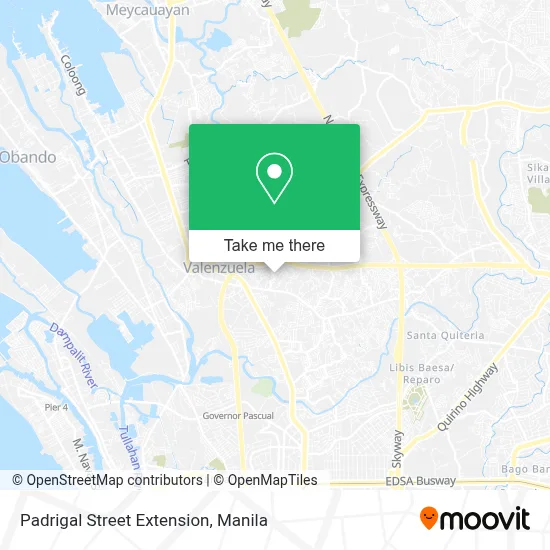 Padrigal Street Extension map