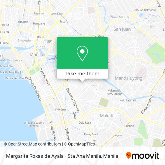 Margarita Roxas de Ayala - Sta Ana Manila map