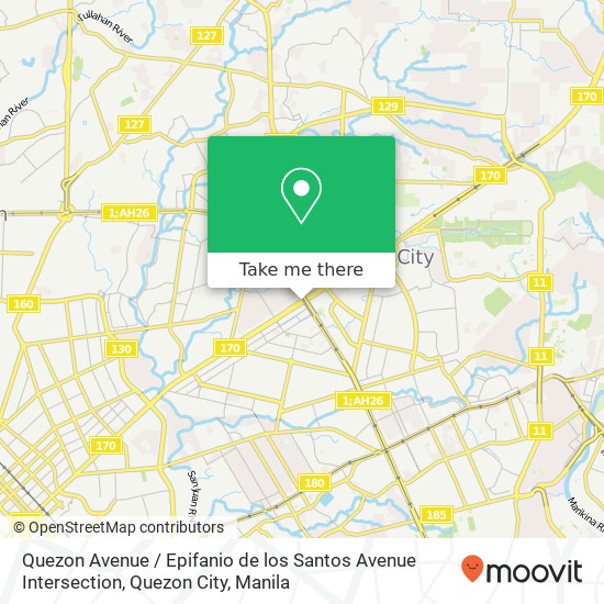 Quezon Avenue / Epifanio de los Santos Avenue Intersection, Quezon City map