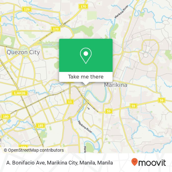 A. Bonifacio Ave, Marikina City, Manila map