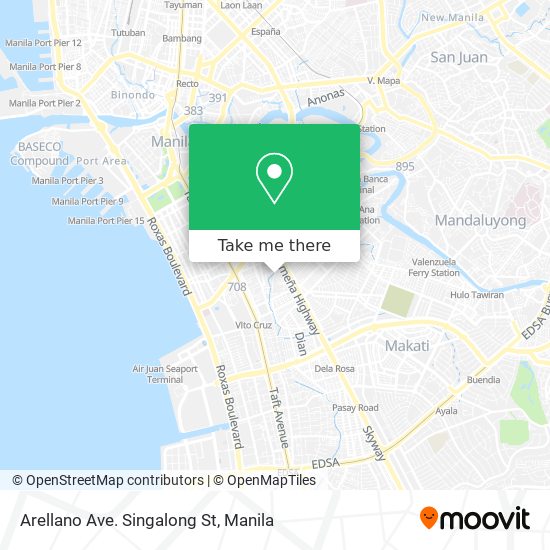 Arellano Ave. Singalong St map