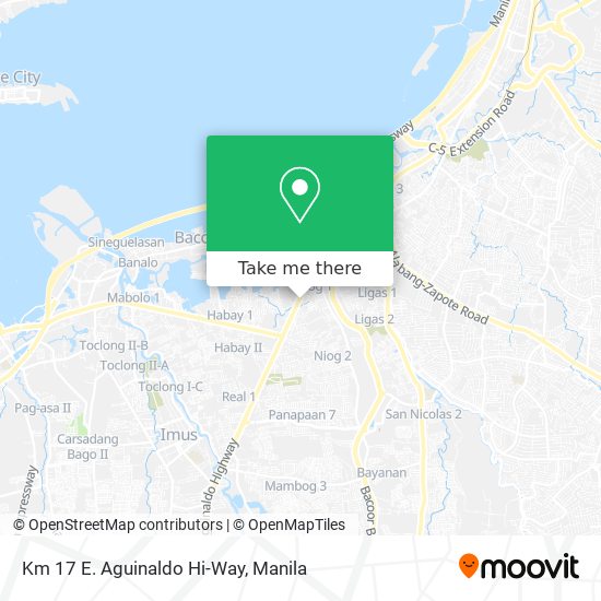 Km 17 E. Aguinaldo Hi-Way map