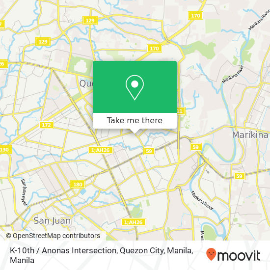 K-10th / Anonas Intersection, Quezon City, Manila map
