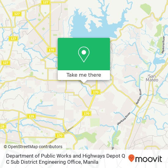 Department of Public Works and Highways Depot Q C Sub District Engineering Office map