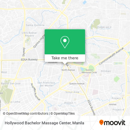 Hollywood Bachelor Massage Center map
