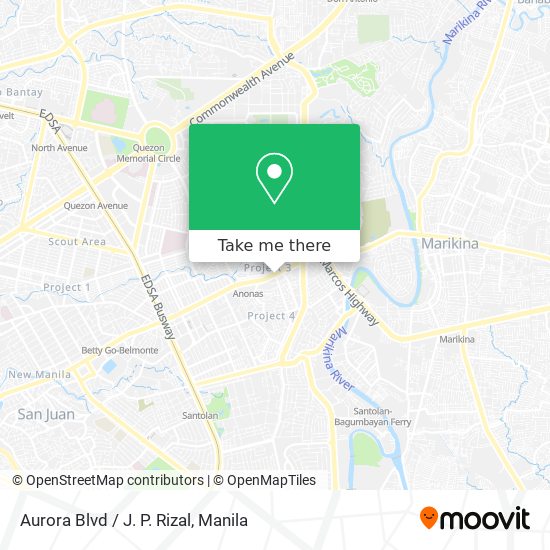 Aurora Blvd / J. P. Rizal map