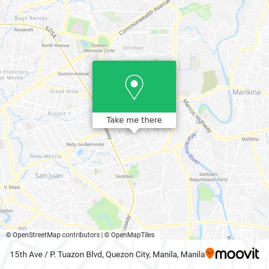 15th Ave / P. Tuazon Blvd, Quezon City, Manila map