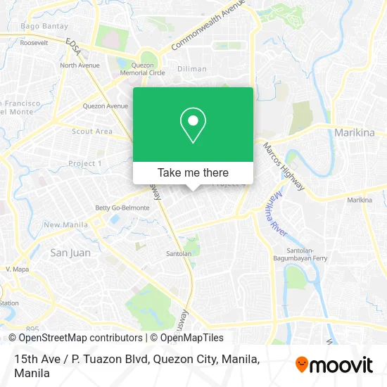 15th Ave / P. Tuazon Blvd, Quezon City, Manila map