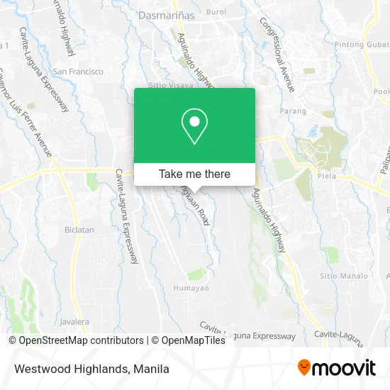 Westwood Highlands map