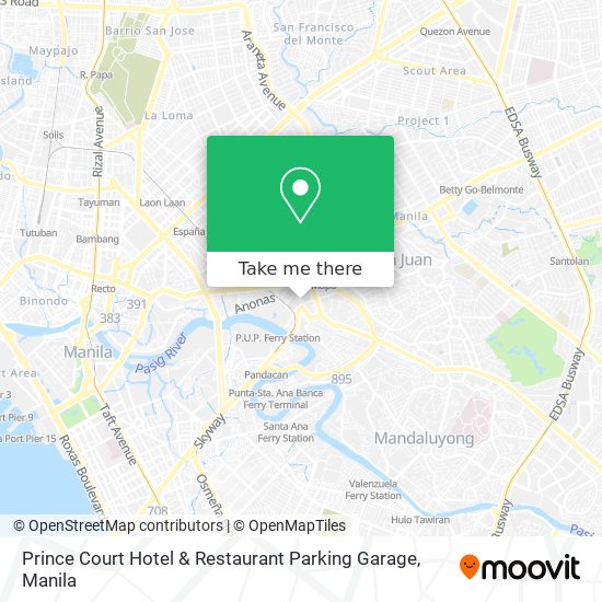 Prince Court Hotel & Restaurant Parking Garage map