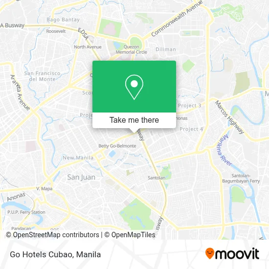 Go Hotels Cubao map