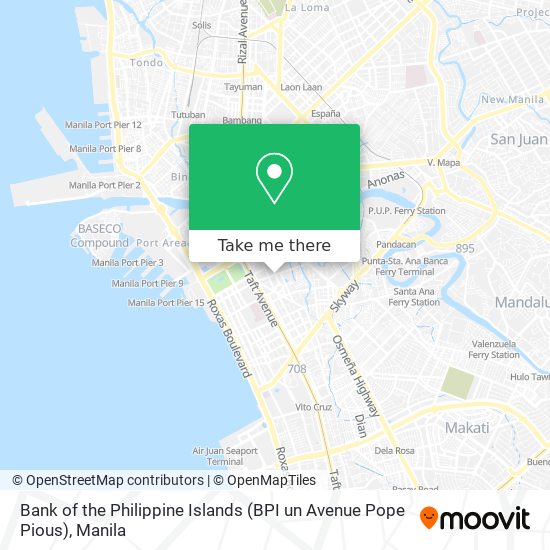 Bank of the Philippine Islands (BPI un Avenue Pope Pious) map