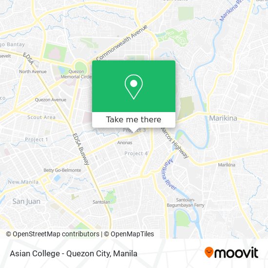 Asian College - Quezon City map
