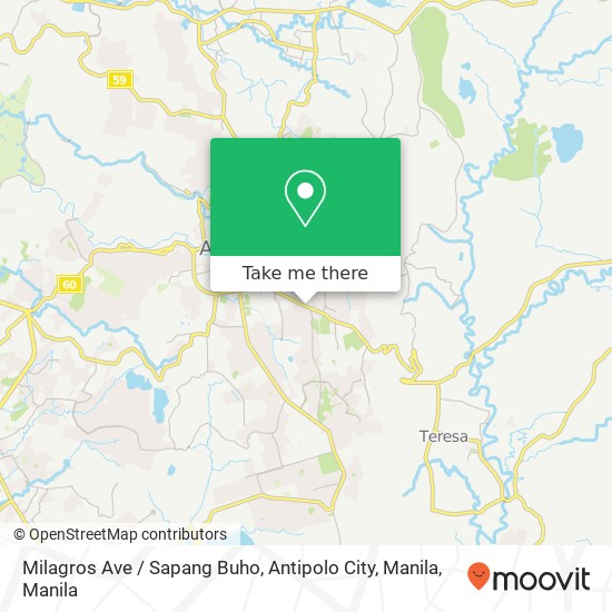 Milagros Ave / Sapang Buho, Antipolo City, Manila map