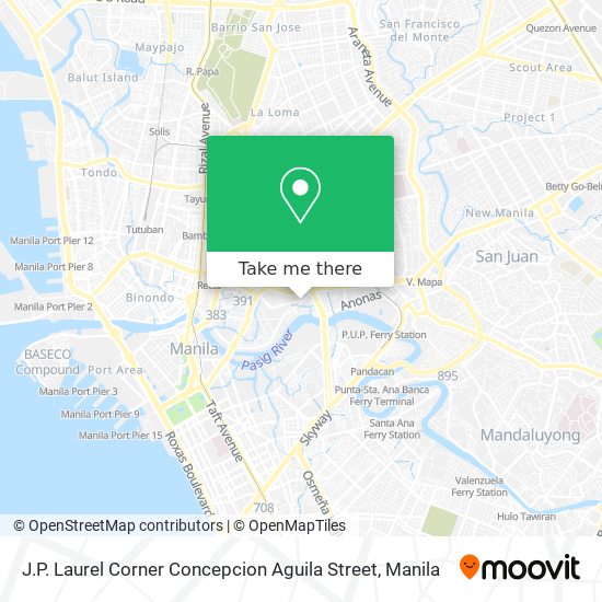 J.P. Laurel Corner Concepcion Aguila Street map