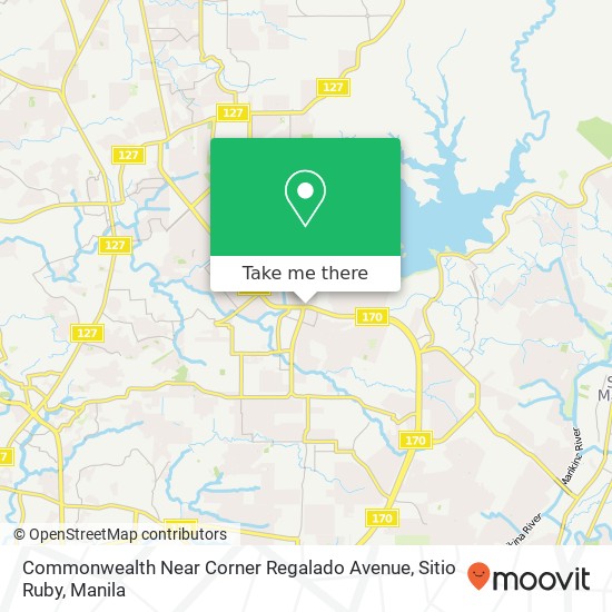 Commonwealth Near Corner Regalado Avenue, Sitio Ruby map