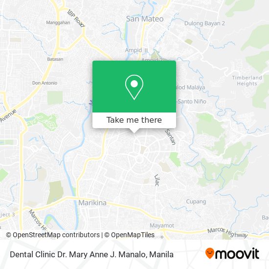 Dental Clinic Dr. Mary Anne J. Manalo map