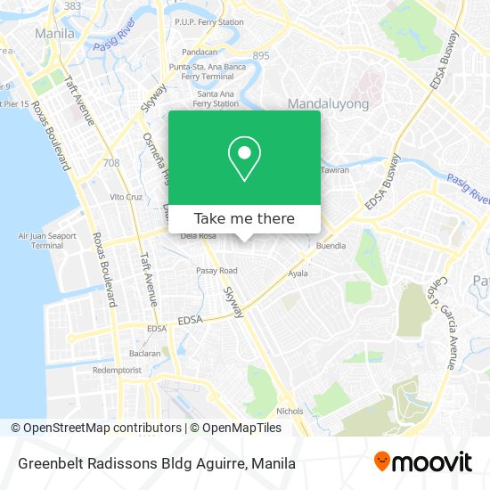 Greenbelt Radissons Bldg Aguirre map