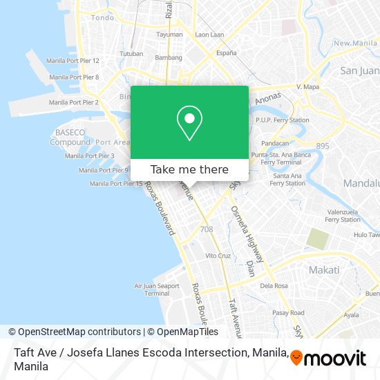 Taft Ave / Josefa Llanes Escoda Intersection, Manila map
