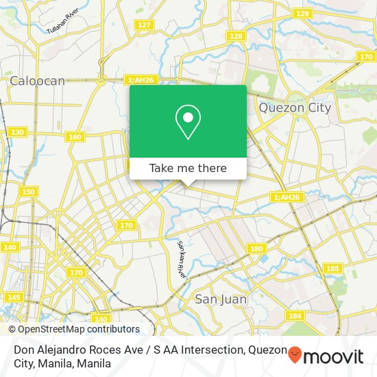 Don Alejandro Roces Ave / S AA Intersection, Quezon City, Manila map