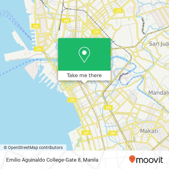 Emilio Aguinaldo College-Gate 8 map