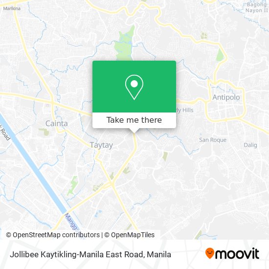Jollibee Kaytikling-Manila East Road map