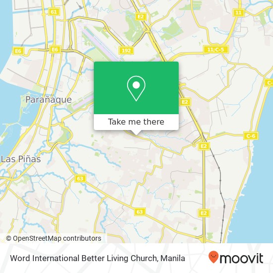 Word International Better Living Church map