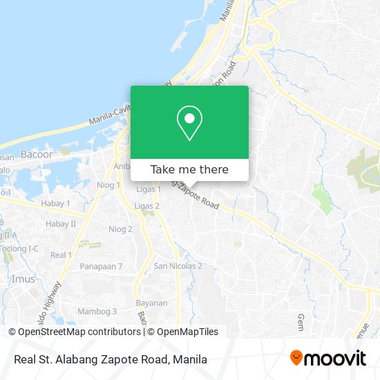 Real St. Alabang Zapote Road map