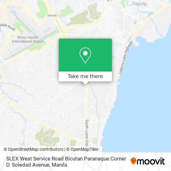 SLEX West Service Road Bicutan Paranaque Corner D. Soledad Avenue map