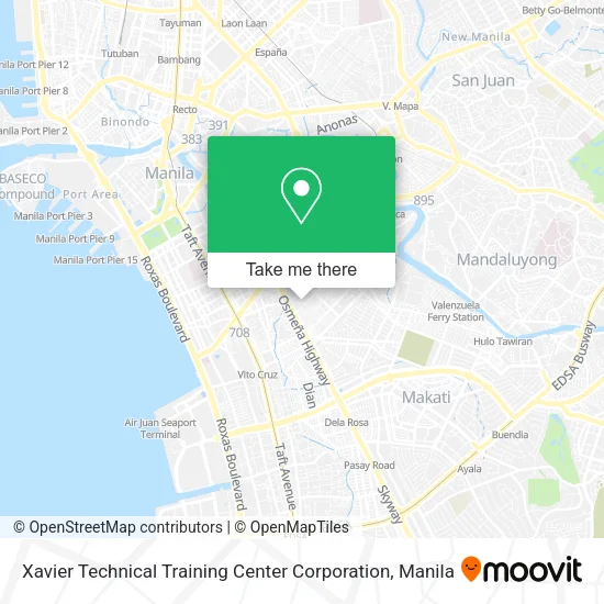 Xavier Technical Training Center Corporation map