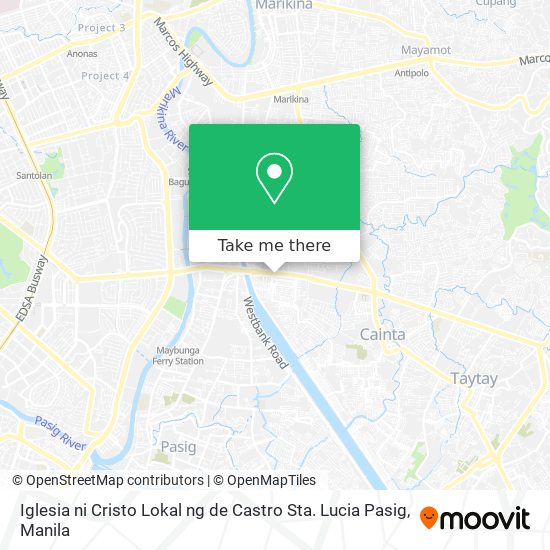 Iglesia ni Cristo Lokal ng de Castro Sta. Lucia Pasig map