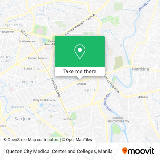 Quezon City Medical Center and Colleges map