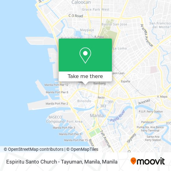 Espiritu Santo Church - Tayuman, Manila map