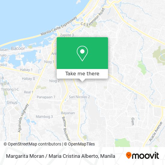 Margarita Moran / Maria Cristina Alberto map