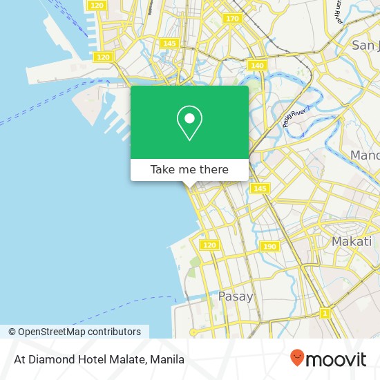 At Diamond Hotel Malate map