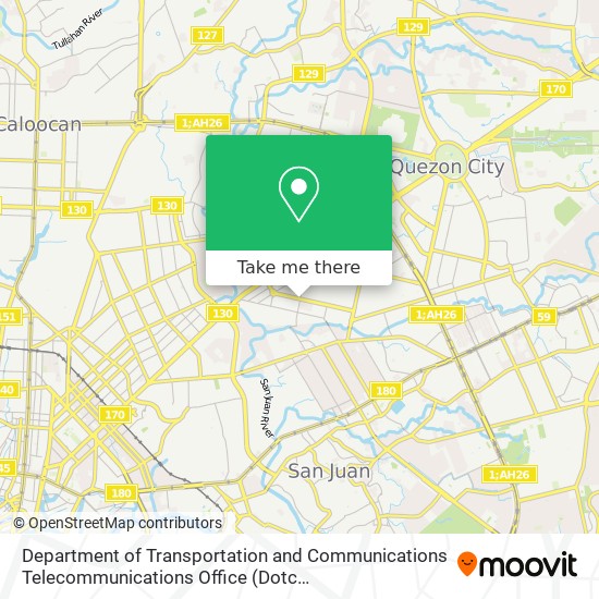 Department of Transportation and Communications Telecommunications Office map