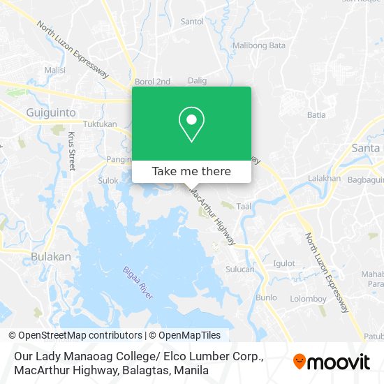 Our Lady Manaoag College/ Elco Lumber Corp., MacArthur Highway, Balagtas map