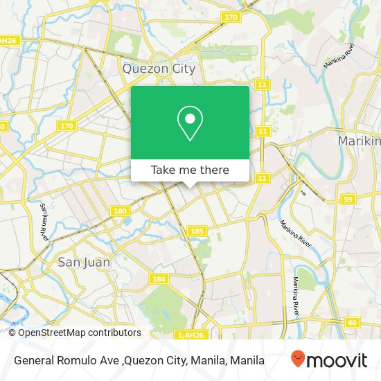 General Romulo Ave ,Quezon City, Manila map