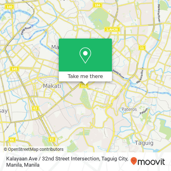 Kalayaan Ave / 32nd Street Intersection, Taguig City, Manila map