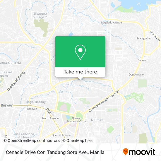 Cenacle Drive Cor. Tandang Sora Ave. map