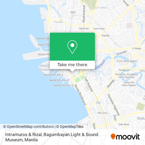 Intramuros & Rizal, Bagumbayan Light & Sound Museum map